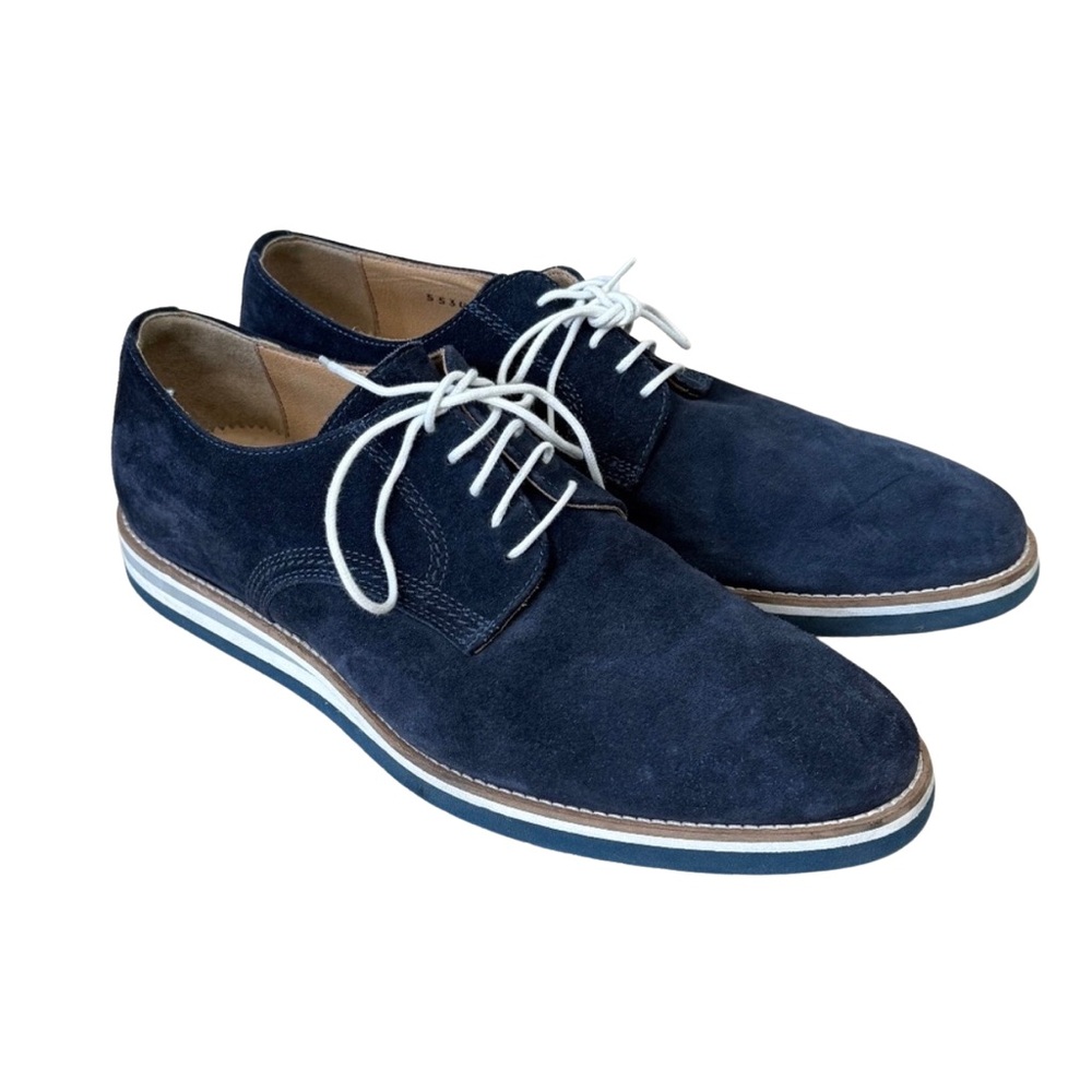 Luca del Forte Men’s Navy Suede Lace-Up Shoes – Size 42 (Like New) Made is Italy